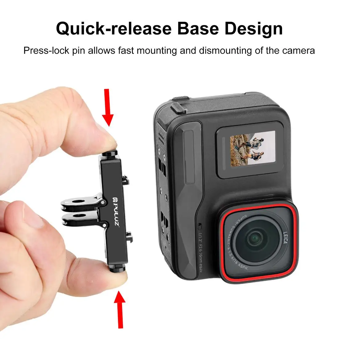 For Insta360 X5 /  X4 Air / Ace Pro / Pro 2 PULUZ Aviation Aluminum Quick Release Base Adapter Bracket