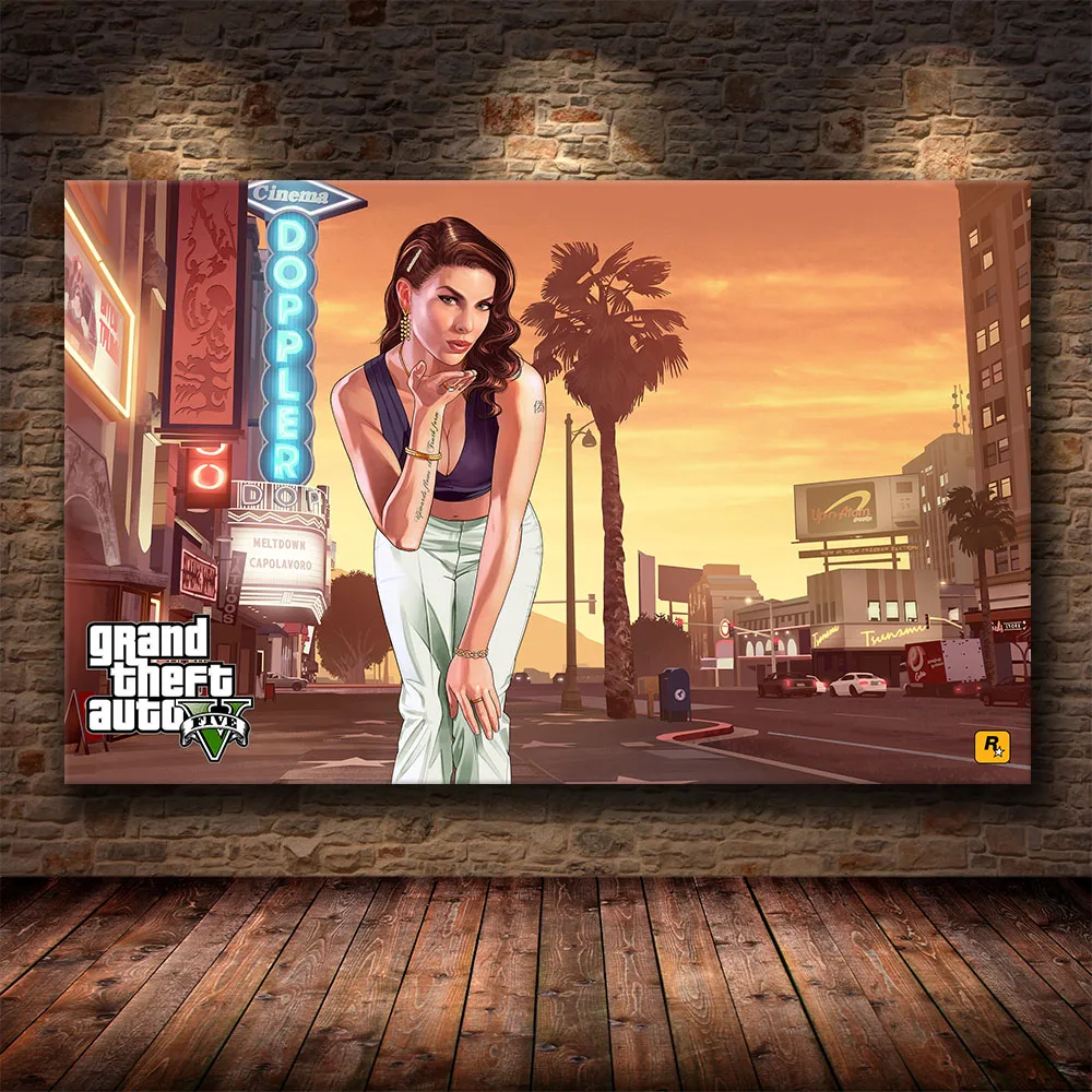 Jogo GTA 5 Grand Theft Auto HD Impressão Arte Branca Papel Revestido Cartaz  Decoração para casa Para Sala De Estar Quarto Decoração Da Parede -  AliExpress