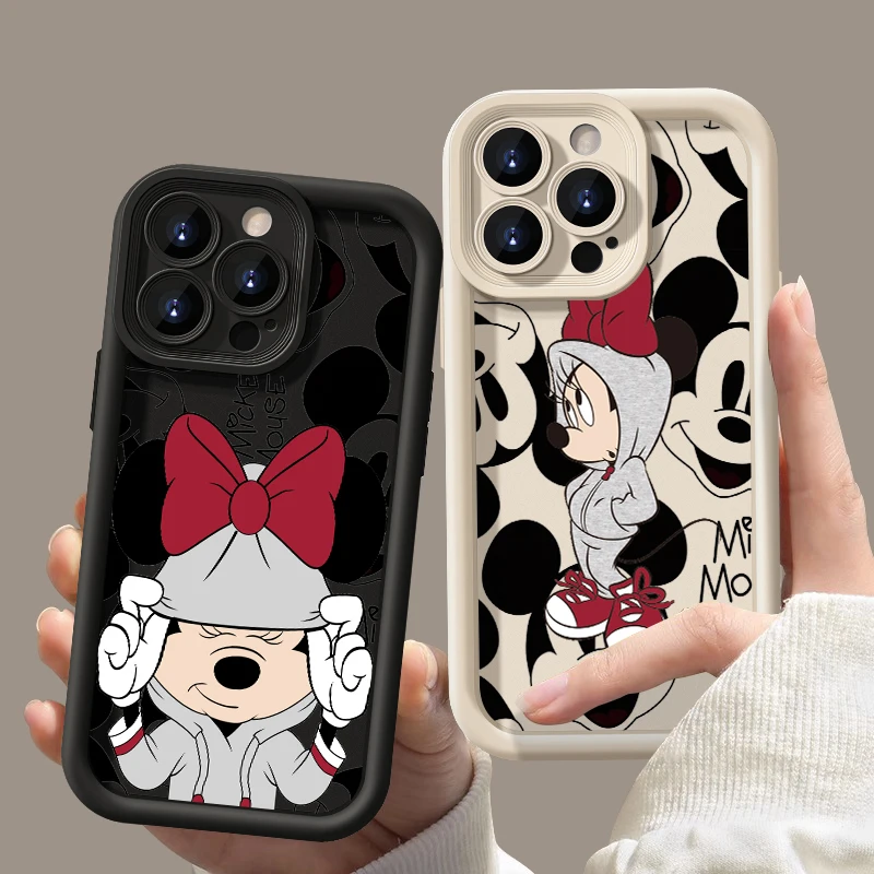 Disney Mickey Minnie Mouse per Apple iPhone 15 14 13 12 11 Mini XS XR X 8 7 Pro Max Plus custodia morbida per telefono con scala a occhi