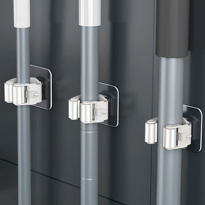 Description Picture 5 of itemMop Broom Storage Hook Wall Mounted Punch-free Mop Holder Clip Multipurpose Storage Rack Traceless Hooks Waterproof Broom Hanger