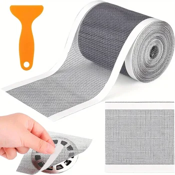 Scarico per doccia, raccoglitore per capelli, autoadesivo, filtro per lavello in rete usa e getta, per pavimenti del bagno tagliabili, impermeabili, muffa 1