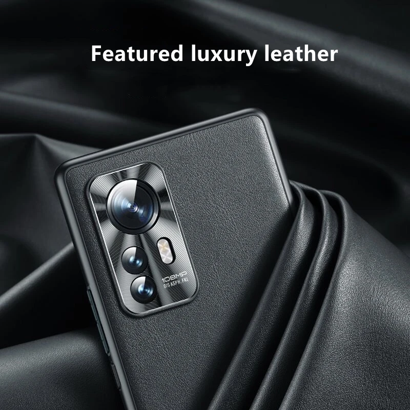 For Xiaomi 12 Case Mi 12 Pro Stylish Plain Leather Cover 12X Luxury Soft TPU Bumper Shockproof For Twelve Pr O Camera Protection 3