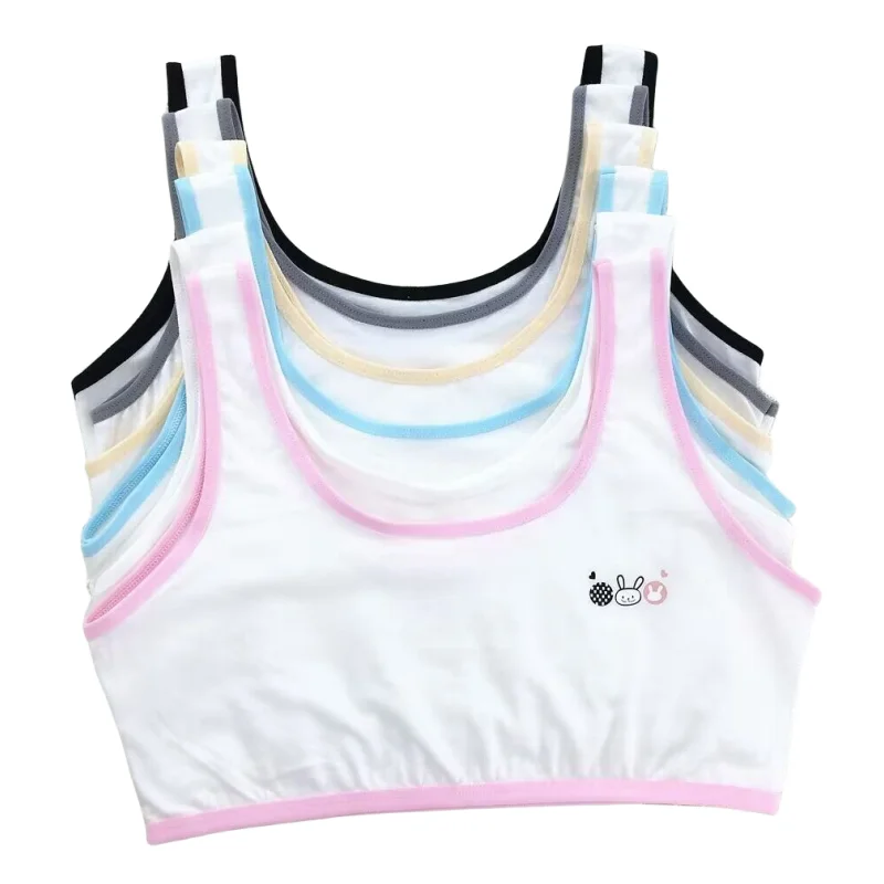 10pc/Lot Summer Thin Girl Training Bra Soft Brassiere Sport Children Topic Teenagers Vest