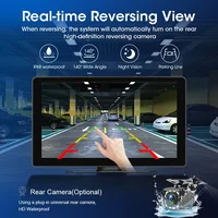 Srnubi – écran intelligent Portable sans fil Carplay de 10 pouces, lecteur vidéo multimédia, autoradio Android pour Apple Android, stéréo AUX/FM 5