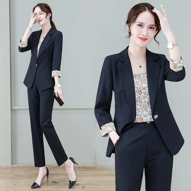 2022 Spring, Summer and Autumn New Style Suit Three Piece Suit Korean Casual Elegant Age Reducing Professional Women\'s Suit