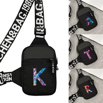 Borsa sul petto borsa sportiva per il Fitness da donna borsa per vernice lettera con nome iniziale modello Lettern sport Running Chest Pack per uomo