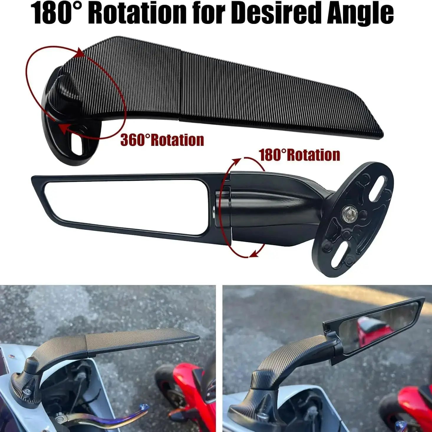 Motorrad Spiegel Modifizierte Wind Flügel Einstellbare Dreh Rückspiegel Für Ducati Aprilia Honda Suzuki Yamaha Kawasaki BWM KTM – Detail 1