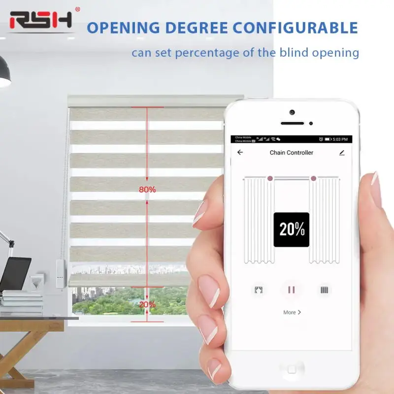 Tuya Smart Wifi Curtains Motor Electric Chain Roller Blinds Shade Shutter Drive RF Remote Kit Smart Life App via Alexa Google