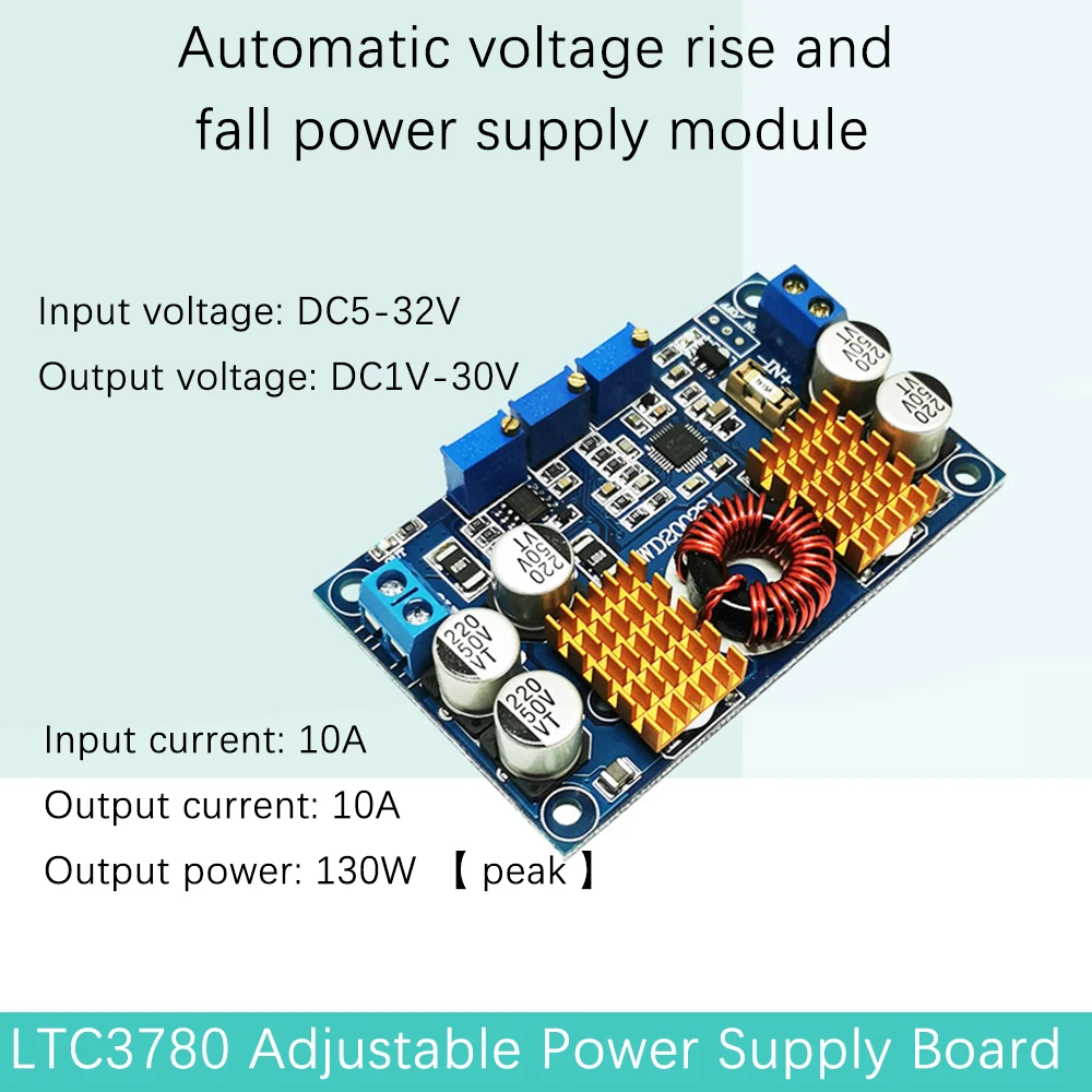 

LTC3780 Automatic Step UP Down Regulator Boost Buck Charging Power Supply Module DC-DC 5V-32V to 1V-30V 10A Converter