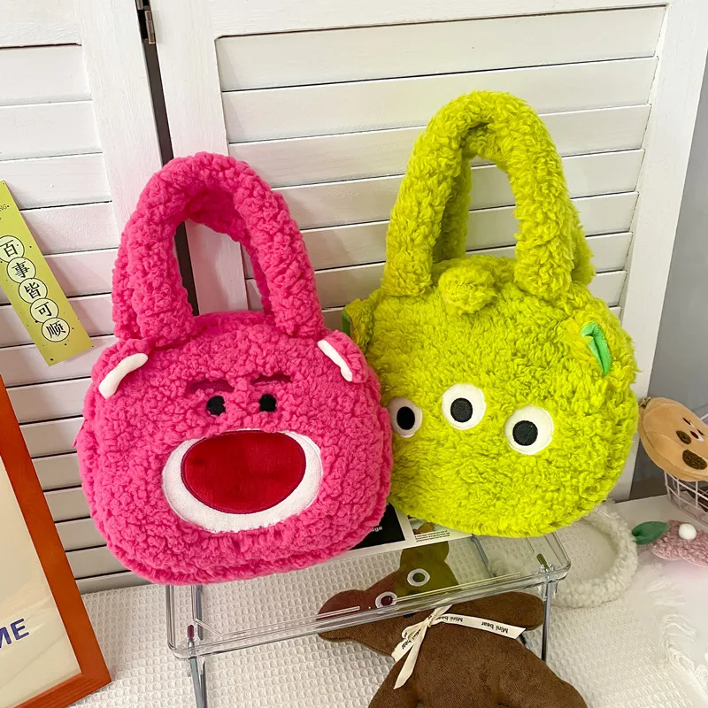 

2023 New Cute Children's Plush Bag Korean Style Large Capacity Bear Handbag Cartoon Plush Single Shoulder Bags Students Girls