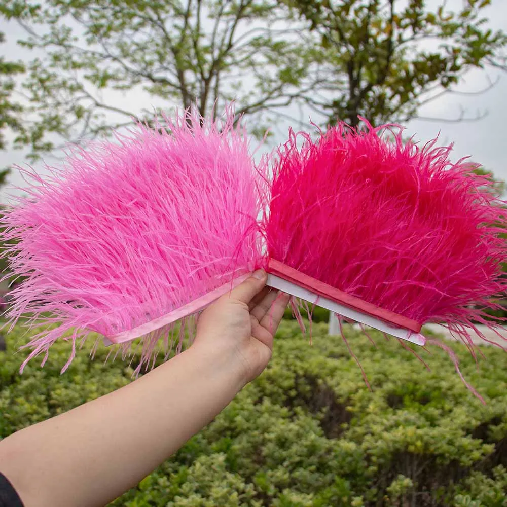 1M-5M-10M-Fluffy-color-Ostrich-Feathers-Trim-Fringe-8-10cm-Plume-Ribbon ...