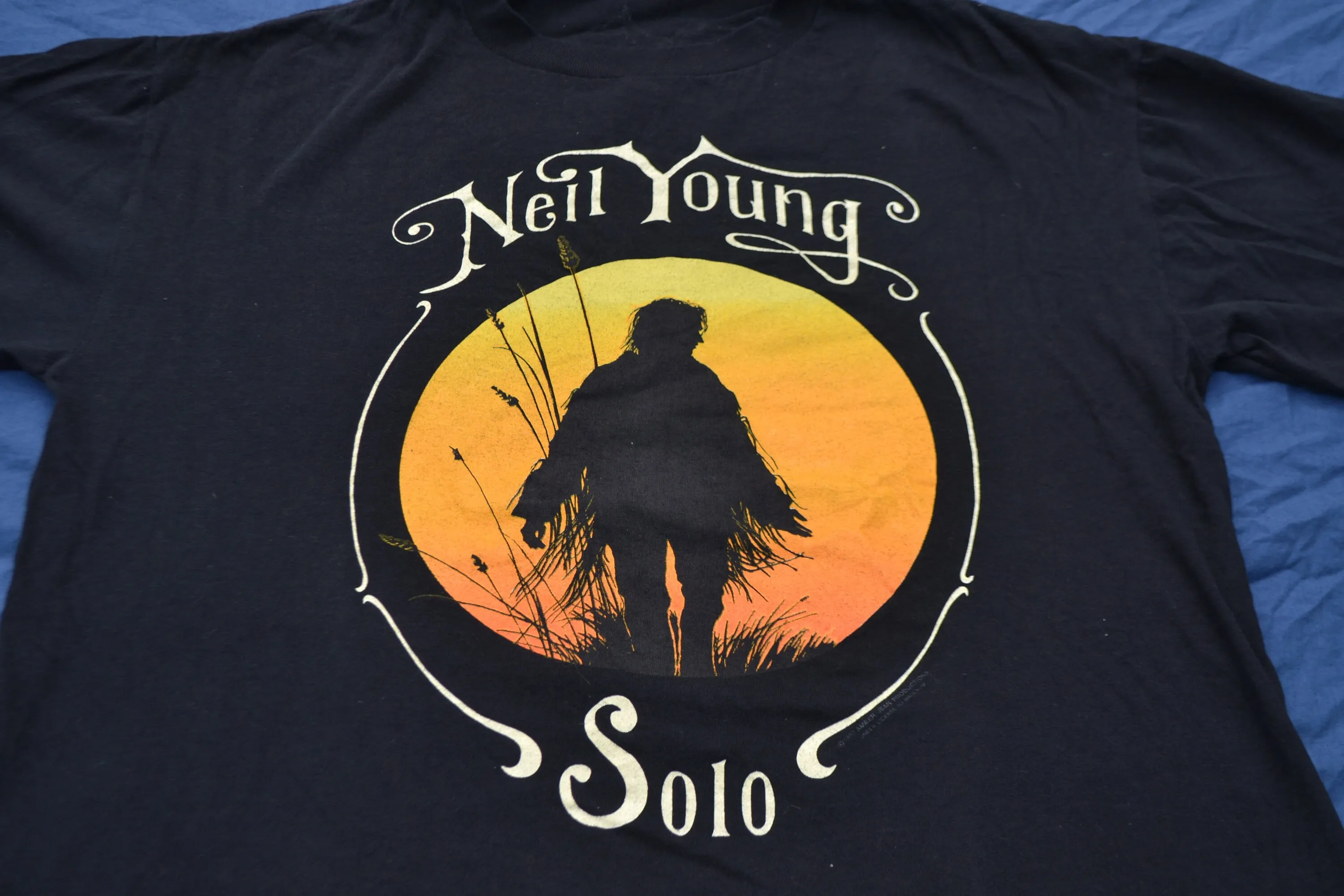Rare 1992 Neil Young Solo Tour Shirt Taglia L T-Shirt Peace Tee