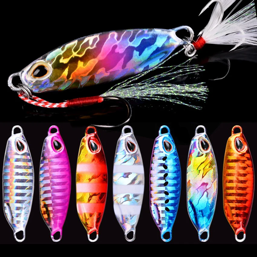 

7pcs/lot 10g 15g 20g 30g 40g Slow Cast Jigging Metal Spoon High Quality VIB Artificial Bait Sea Fishing Lures Jigs Fish Lure