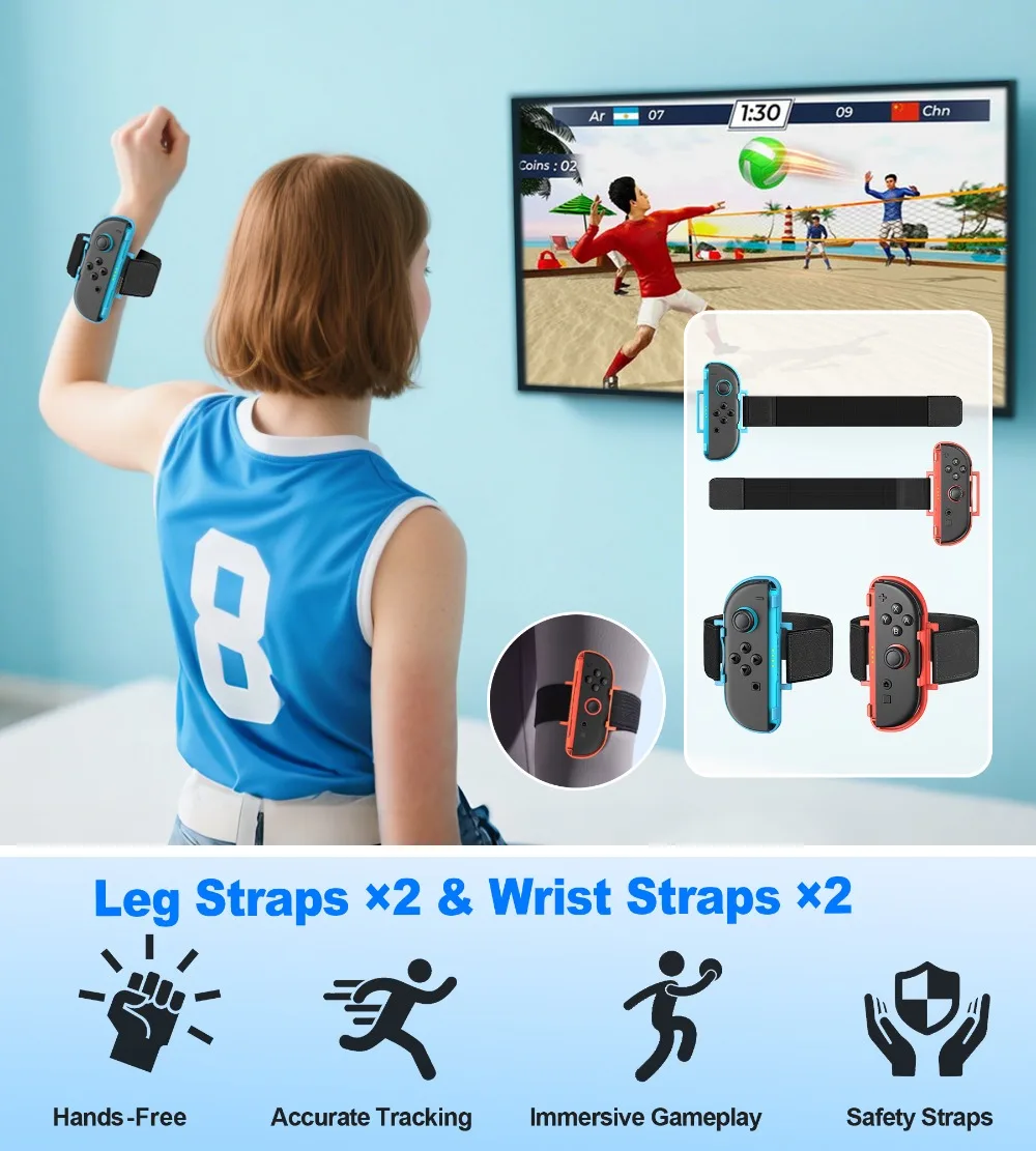 BEBONCOOL 22-in-1 Multi-Sport Accessory Set for Nintendo Switch 2 Golf Tennis Boxing Steering Wheel-Family Fun Home Workout