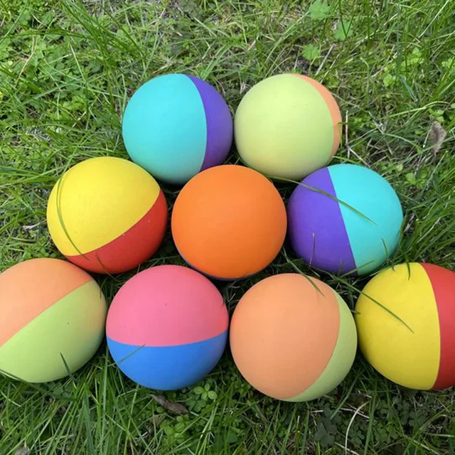 1pc 6cm Dual-color Racquet Balls Squash Low Speed Rubber Hollow Ball Training Competition High Elasticity Bouncing Balls 3