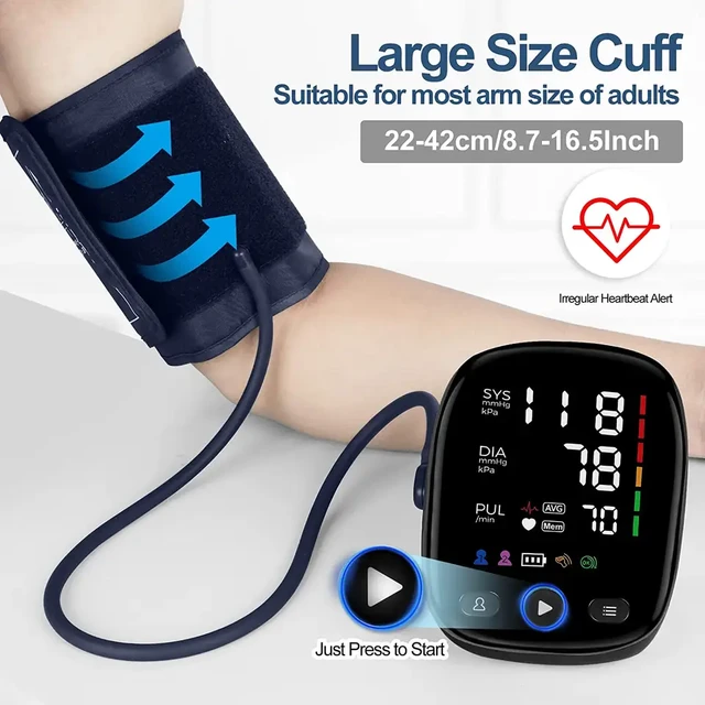 High Quality Blood Pressure Monitor Upper Arm Sphygmomanometer Blood  Pressure Measuring Meter Pulse Rate Tonometer Manometer - AliExpress