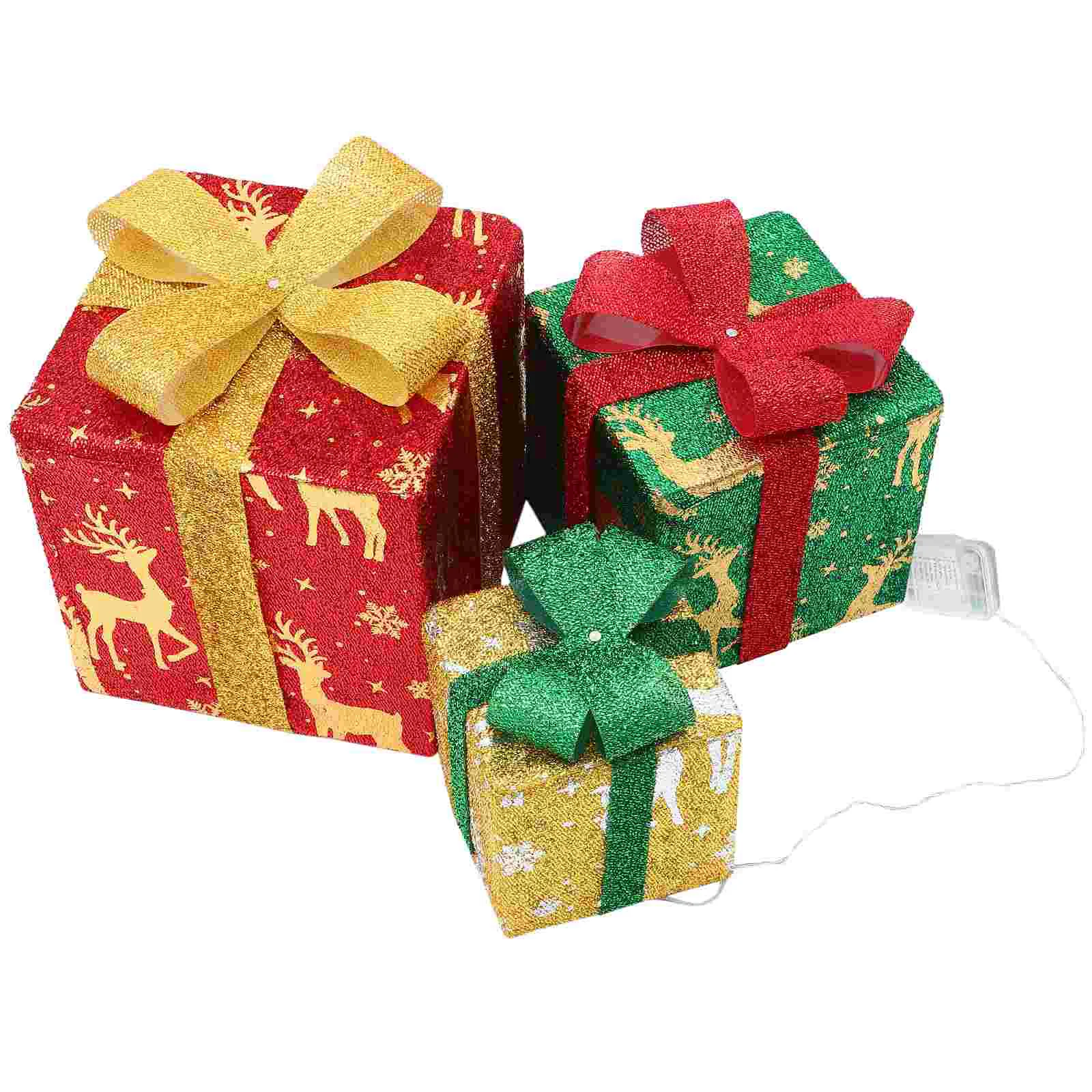 

Xmas Lights Decor DIY Christmas Tree Decorations Table Stockings Fake Present Window Scene Favors