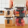 Plastic Food Containers with Lids Grains Storage Cans Keep Dry Rice Bucket Sealed Organizer Tanks Kitchen Cereal Dispenser Box 1