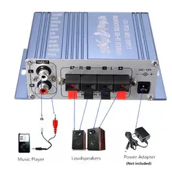 Mini amplificateur Audio stéréo HiFi 20w x 20w, pour voiture, MP3, Radio FM, bateau, 2 canaux, haut parleur DVD stéréo, bleu, rouge 