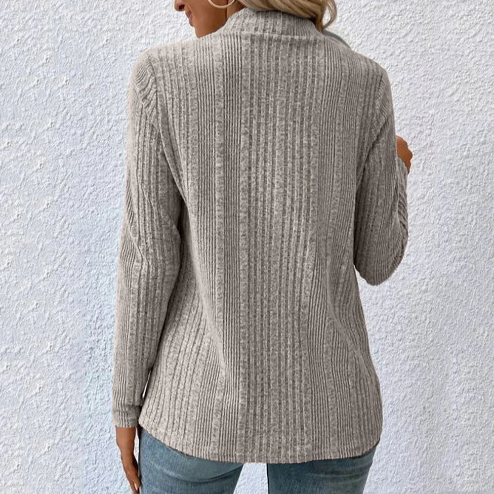 Women Long Sleeve Knitted Asymmetrical Sweater Coat