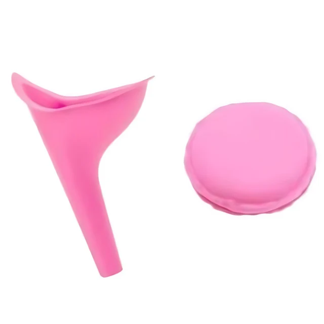 Reusable Silicone Funnel Set 1PC Pink/Purple Silicone Stand Up Pee Funnel with Random Color Storage Box Travel Camping Hotel ZYF 3