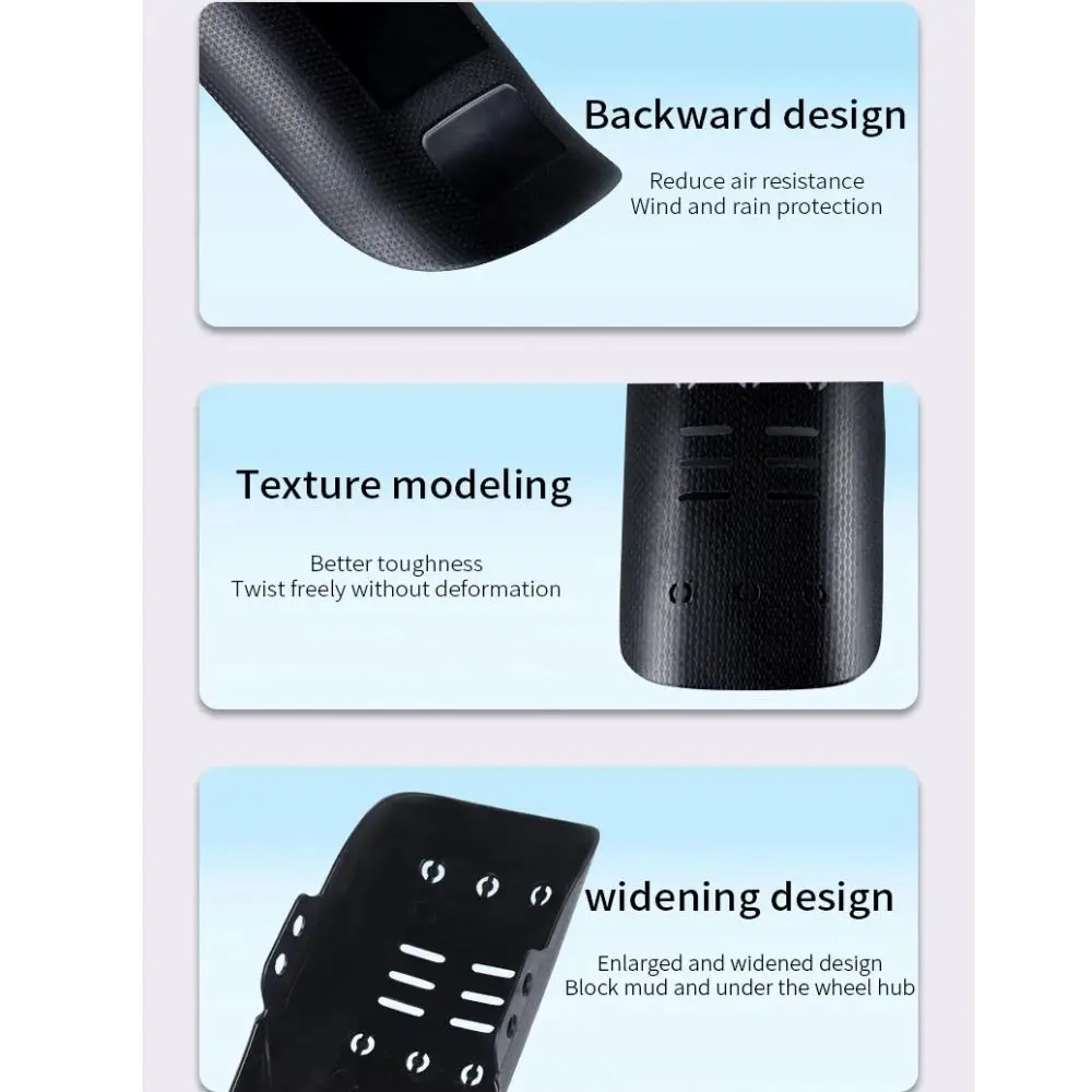 Durable Plastic Bicycle Black Front Rear MTB Wings Mud Bike Mudguard Cycling Accessories