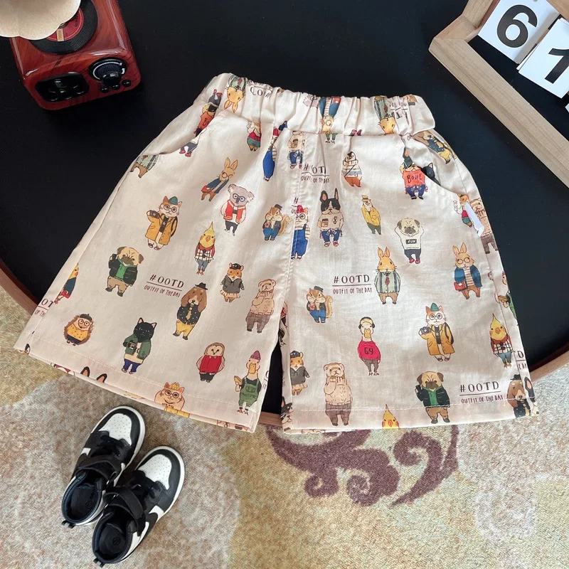 Summer Baby Boys Cartoon Outfit - 2-Piece Shirt  Shorts Set