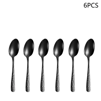 Black Stainless Steel Cutlery Set 6