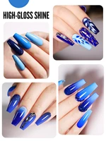 YOKEFELLOW Gel Nail Polish Set 6PCS 10ml Royal Blue Rich Pigment Soak Off Low Odor Long-Wear Gel Varnish Professional Manicure 2