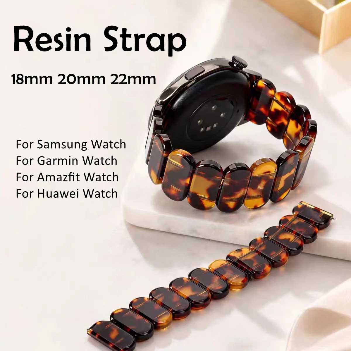 Universal Resin Quick Release Elastic Watch Strap - 18/20/22mm