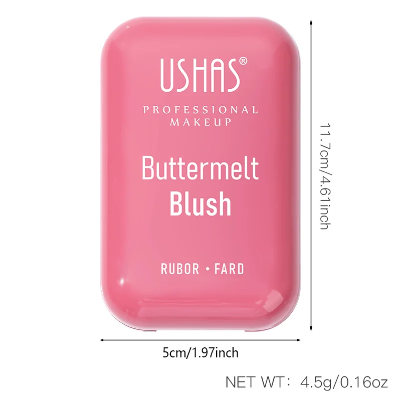 USHAS 8 Color Matte Blush Easy Coloring Embossed Blusher Palette Correct Facial Contours Blush Powder Makeup 6