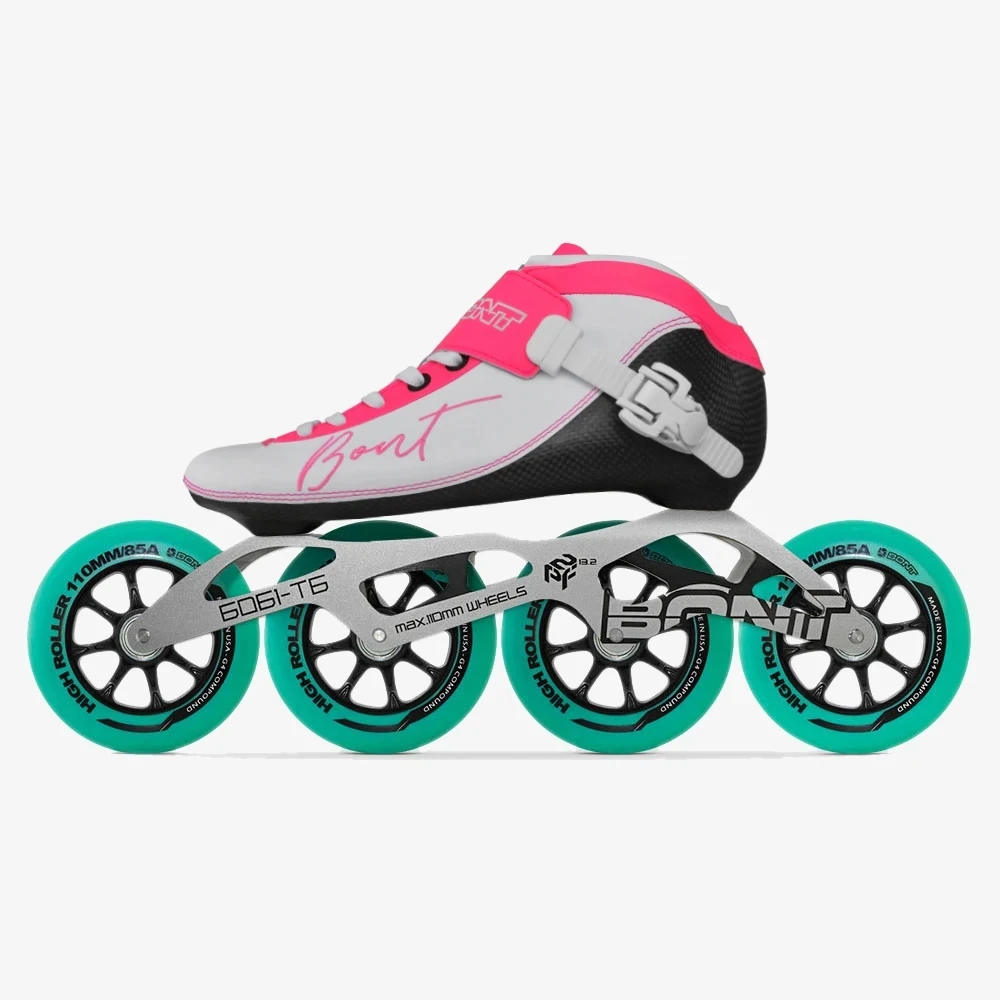 Inline Speed Skates Original Bont BNT 2PT Heatmoldable CarbonFiber Boot 4*90/100/110mm 6061 High Roller Wheel Skate Patines