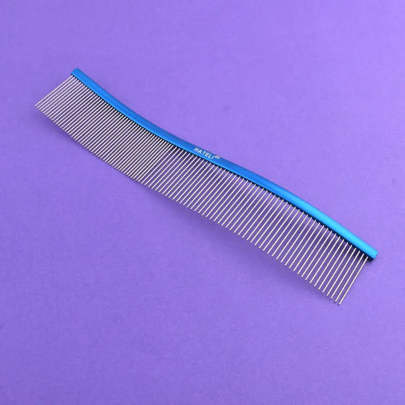 Professional Stainless Steel Pet Grooming Comb - Dual Teeth Design for Effective Hair Removal