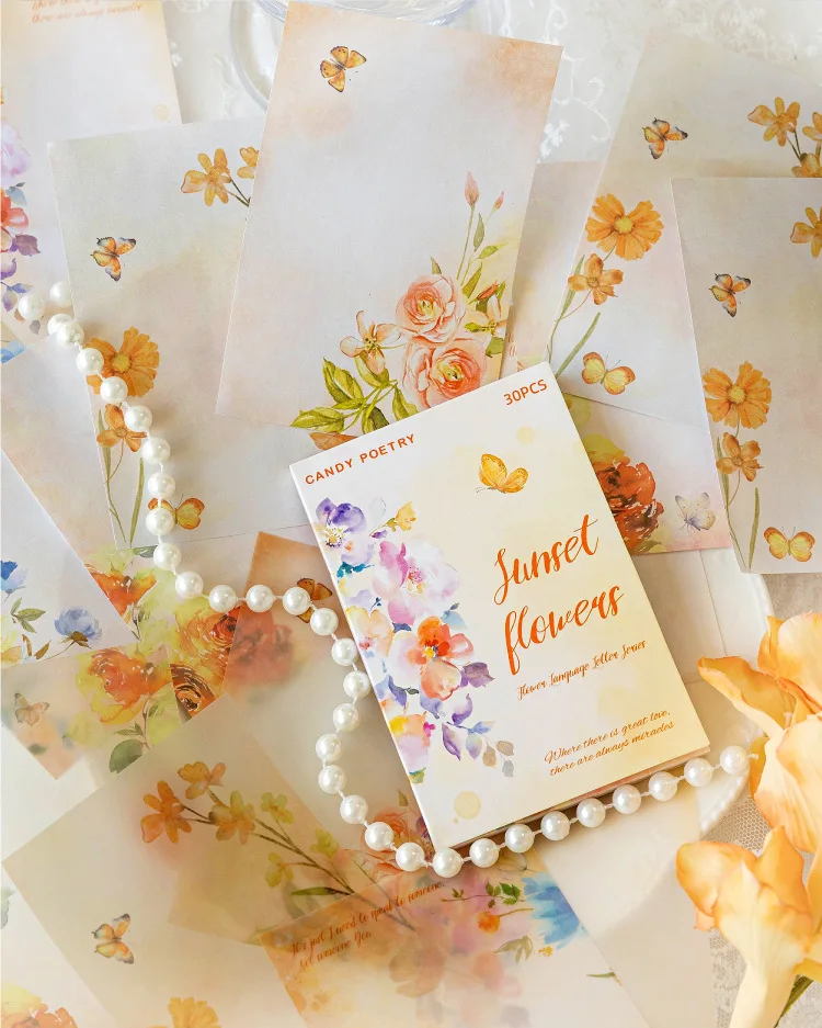 30 teile/los Memo Pads Material Papier floral briefkopf Junk Journal Scrapbooking Hintergrund Dekoration Papier – Detail 13