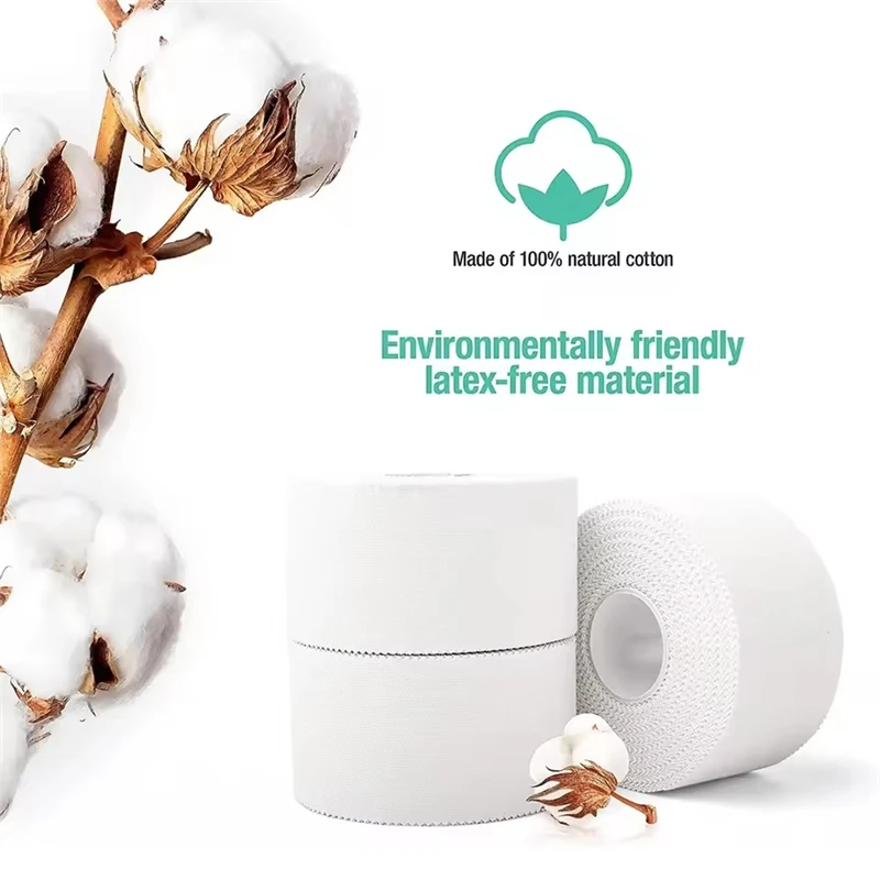 1 ROLL 2.5/3.8/5cm 9.1 Meter Sports Tape Cotton Bandage Binding Twisted Fingers Ankles Wrist Support Muscle Pain