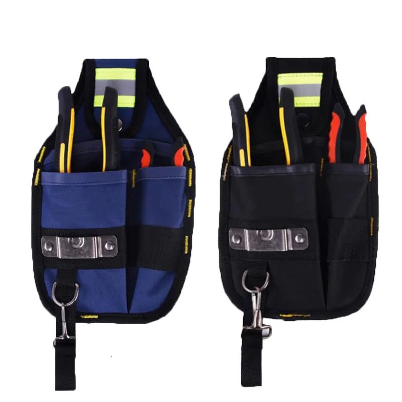 Tela Oxford fuerte y diseño de desgaste grueso, bolsa de herramientas ancha de electricista impermeable, Kit de soporte de cinturón, bolsillos, paquete de cintura