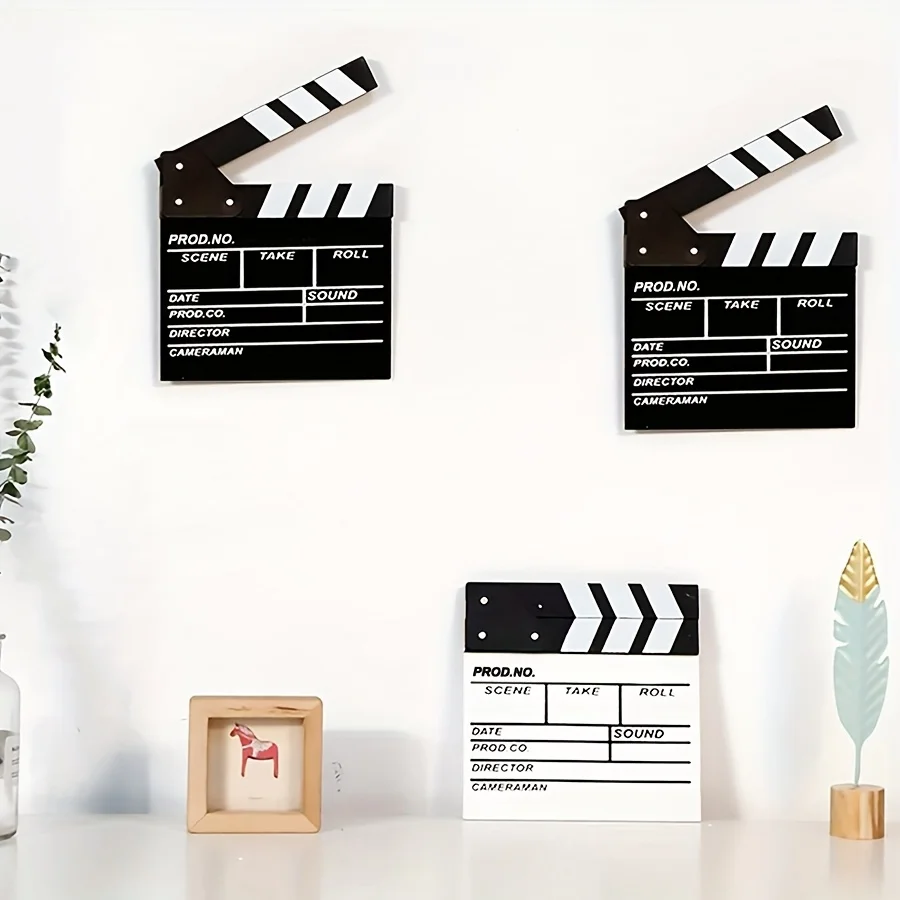 1 Piece Wooden Film Director's Memo Board, Creative Desktop Decoration, Wall Hanging, Daily Life Memo Board, Photo Live Streaming Background Prop