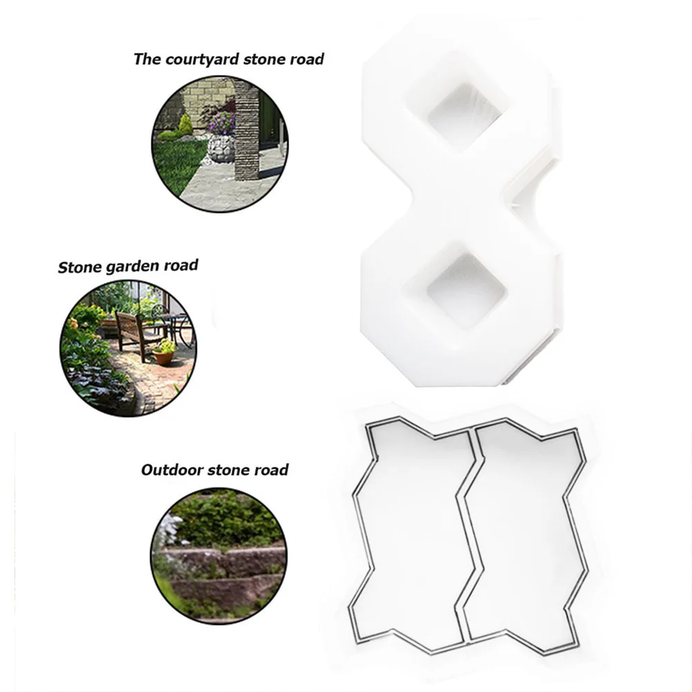 Garden Pavement Mold DIY Walk Manual Road Path Paving Brick Stone Concrete Mould