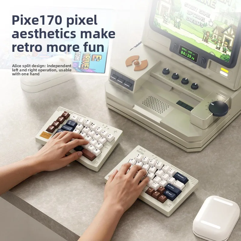 Keychron Z11 울트라 스플릿 기계식 키보드 무선 트라이 모드 듀얼 8K 알루미늄 합금 바디 저지연 게이밍 키보드 사무용