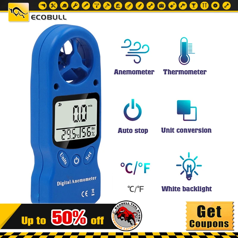 

Ручной цифровой анемометр термометр Windmeters Мини ЖК-дисплей измеритель скорости ветра инструмент измеритель температуры и влажности гигрометр