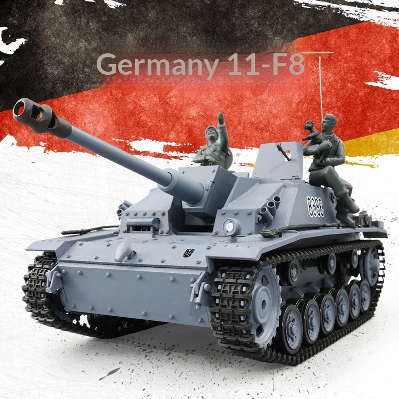 헝롱 무선 조종 금속 대형 3868-1 군용 돌격포 전투 탱크 모델 장난감 (성인 ..