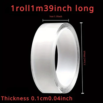 Kitchen Transparent Double Sided Tape Bathroom Waterproof Reusable Self Adhesive Nano Tapes Home Decoration Washable Super Tapes 2