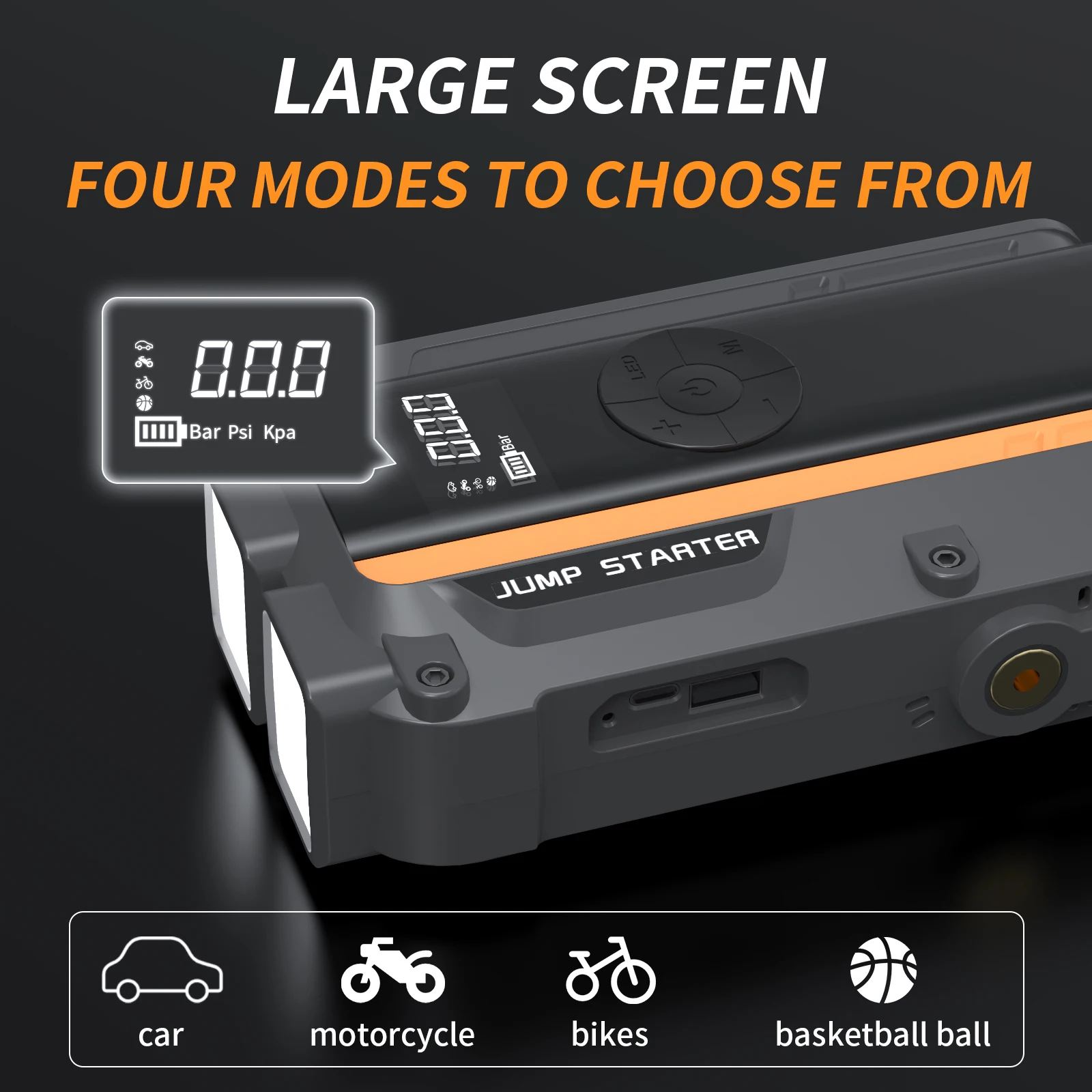 Roadjoy 3000A Portable Car Jump Starter with Air pump LED Light Power Bank Car Battery Charger Booster Buster For 10L 8.0L Start