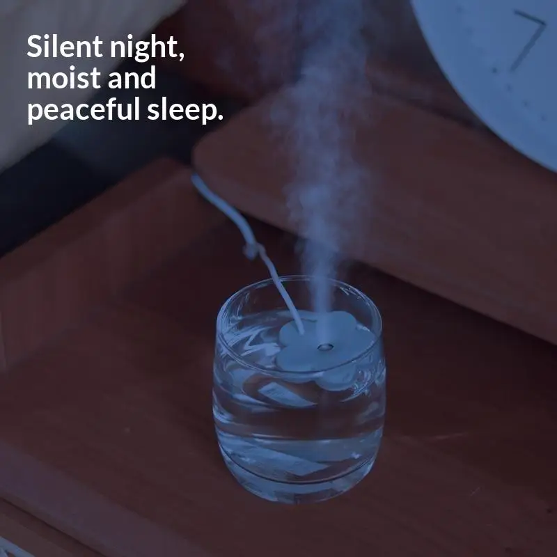 Portable Mini Floral Humidifier Low Noise Auto Power Off Desktop Humidifier For Home Office Bedroom 4