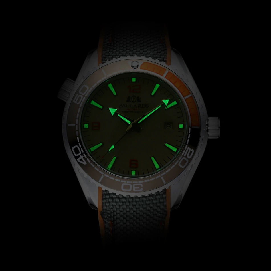 Men Automatic Self Wind Mechanical Canvas Rubber Strap Watch mechanical watch