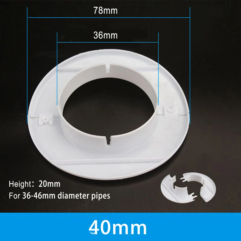 Plastic Air Conditioning Pipes Wall Decorative Cover Cable Entry Cable Passage 40mm-80mm Hole Cover 1pc