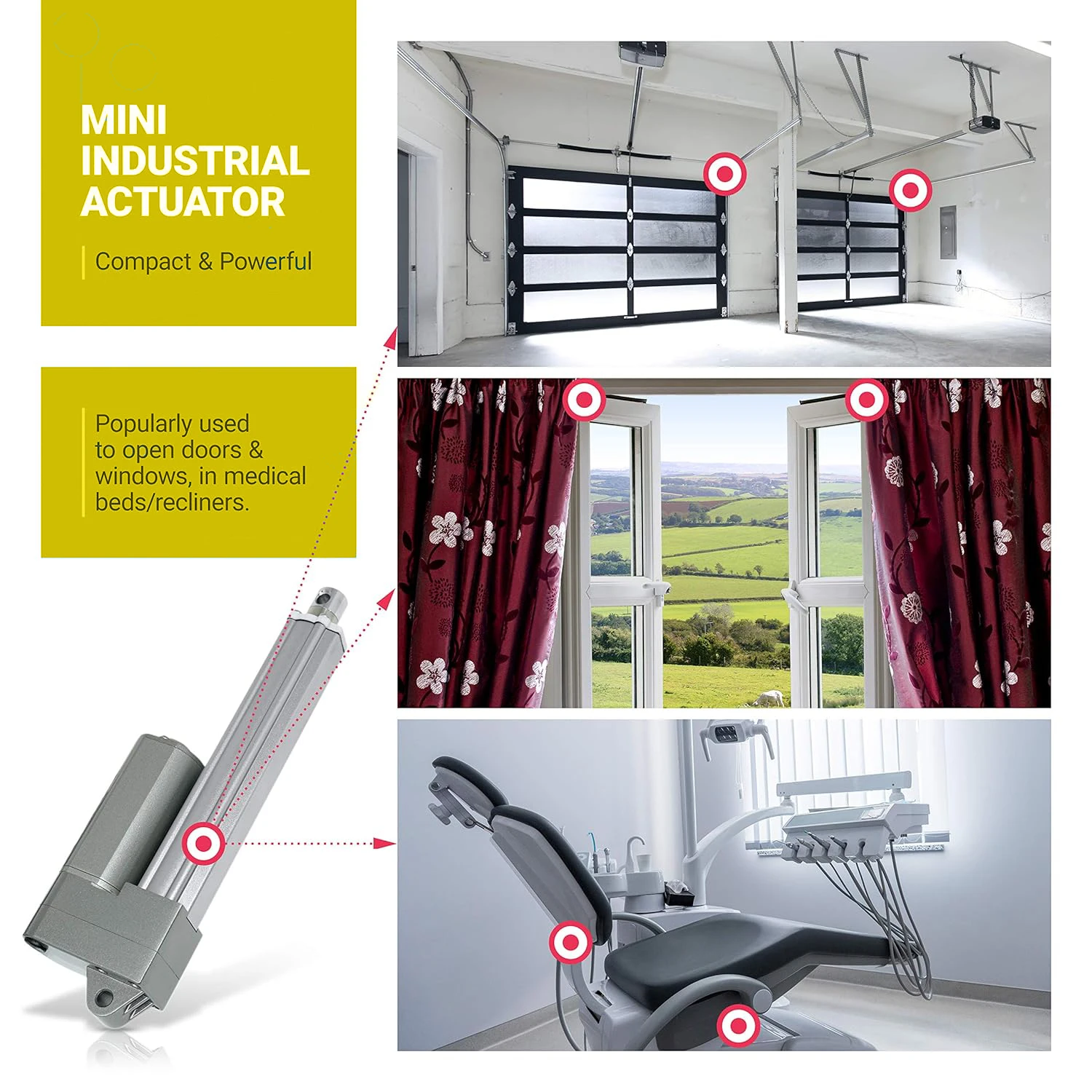 12V IP65 방수 3000N 선형 액추에이터 150mm 400mm 550mm 850mm 1000mm 스트로크 태양 추적기 자동화 모터 150mm/s