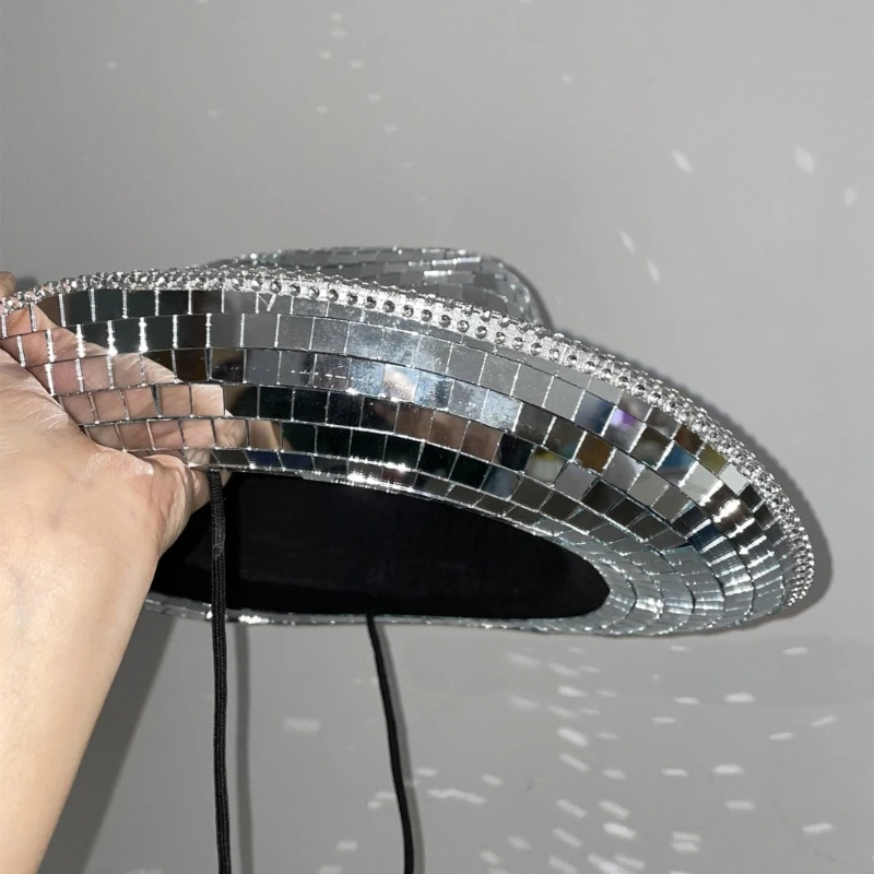 Costume Cosplay Disco Ball Cowboy Hat Girl Costume Cosplay Cap Ornament Household Supplies for Female Teenager Girl