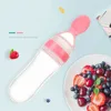90ML Safe Newborn Baby Feeding Bottle Toddler Silicone Squeeze Feeding Spoon Milk Bottle Baby Training Feeder Food Supplement 3