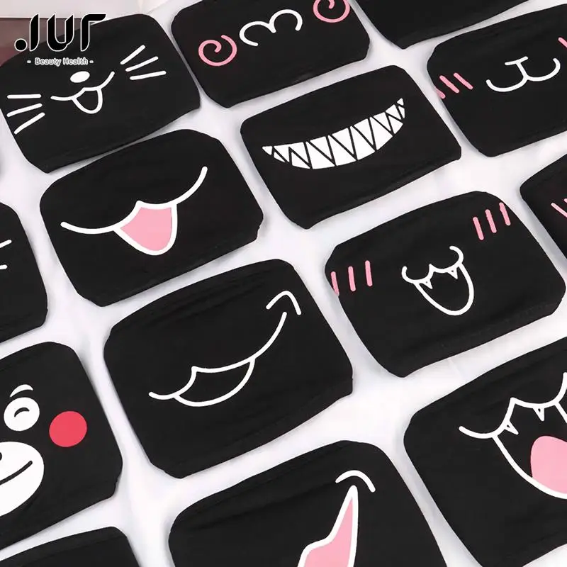 Unisex Cartoon Cat Funny Expression Face Mask Cotton Breathable Anti-dust Pollution Masks For Woman Man face mask